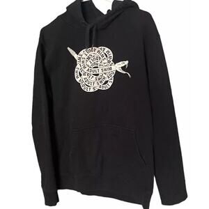 Adult Swim Hooded Sweatshirt M L Men Women Retro Cartoon Anime Black Snake Logo